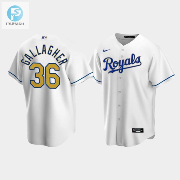 Mens Kansas City Royals Cam Gallagher 36 White Home Cool Base Jersey stylepulseusa 1