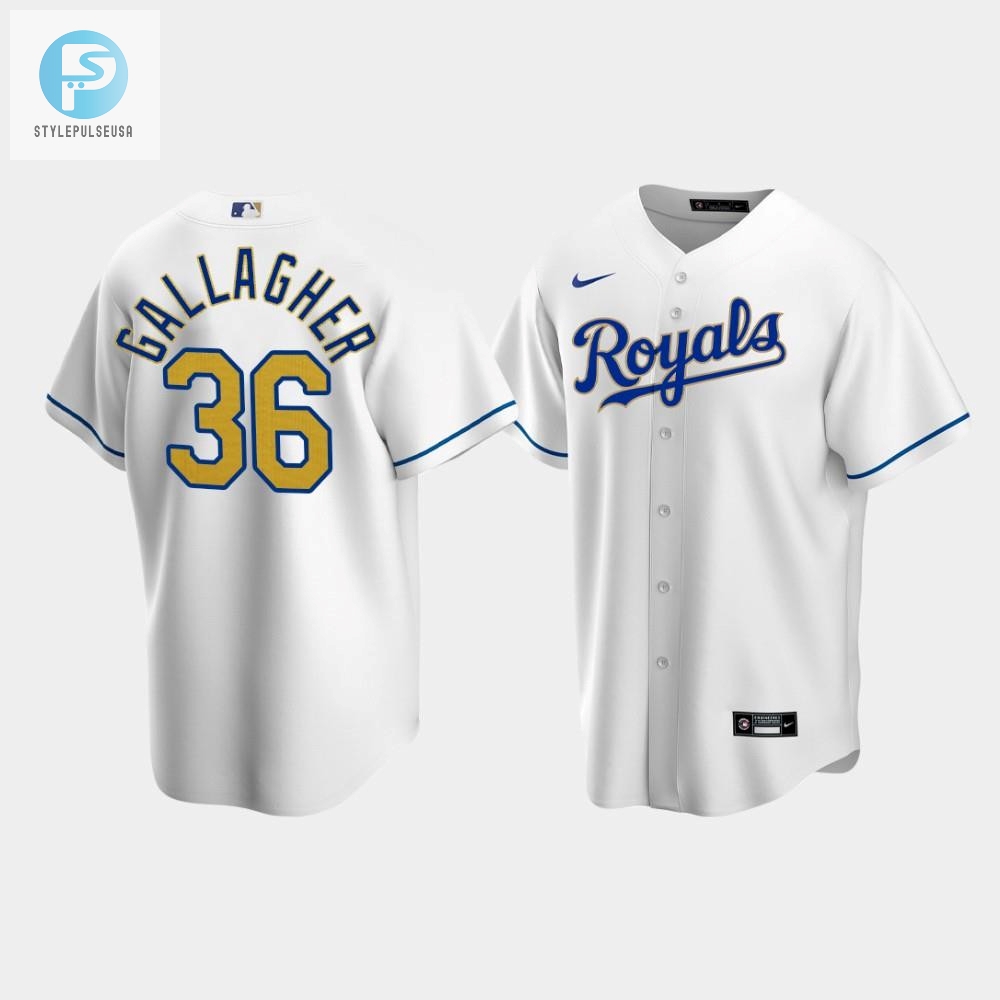 Mens Kansas City Royals Cam Gallagher 36 White Home Cool Base Jersey 