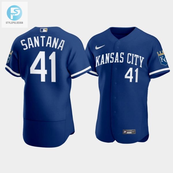 Mens Kansas City Royals Carlos Santana 41 202223 Blue Jersey stylepulseusa 1