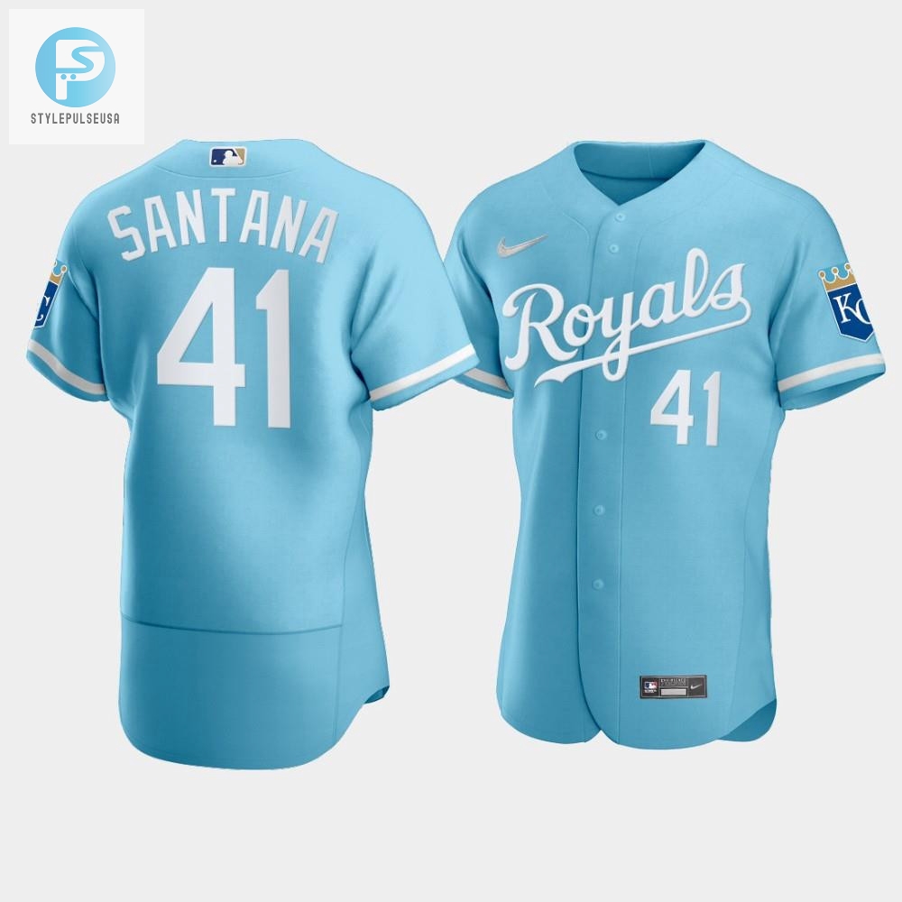 Mens Kansas City Royals Carlos Santana 41 202223 Powder Blue Jersey 