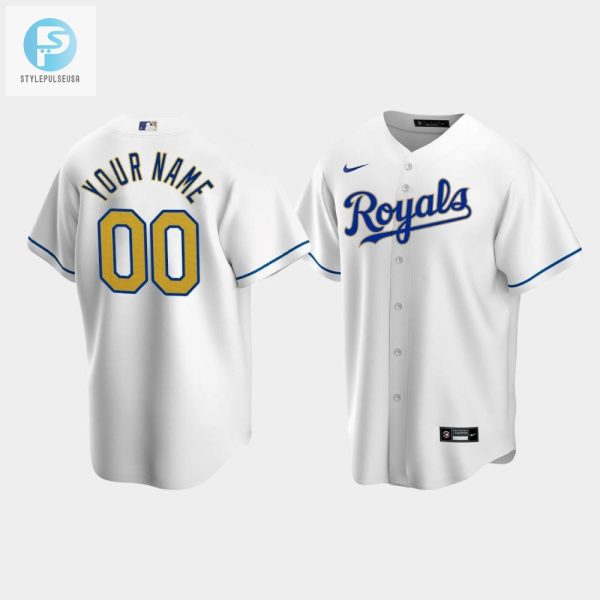 Mens Kansas City Royals Custom 00 White Home Cool Base Jersey stylepulseusa 1