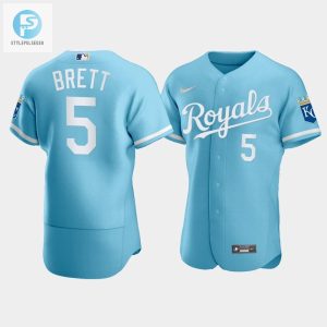 Mens Kansas City Royals George Brett 5 202223 Powder Blue Jersey stylepulseusa 1 1