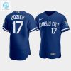 Mens Kansas City Royals Hunter Dozier 17 202223 Blue Jersey stylepulseusa 1