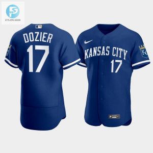 Mens Kansas City Royals Hunter Dozier 17 202223 Blue Jersey stylepulseusa 1 1