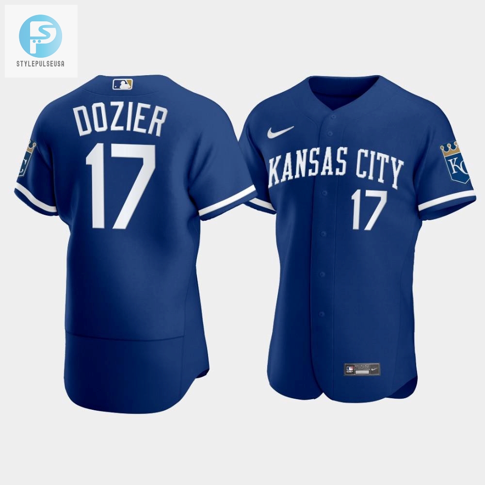 Mens Kansas City Royals Hunter Dozier 17 202223 Blue Jersey 