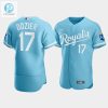 Mens Kansas City Royals Hunter Dozier 17 202223 Powder Blue Jersey stylepulseusa 1