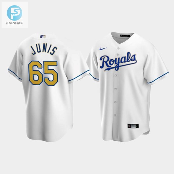 Mens Kansas City Royals Jakob Junis 65 White Home Cool Base Jersey stylepulseusa 1