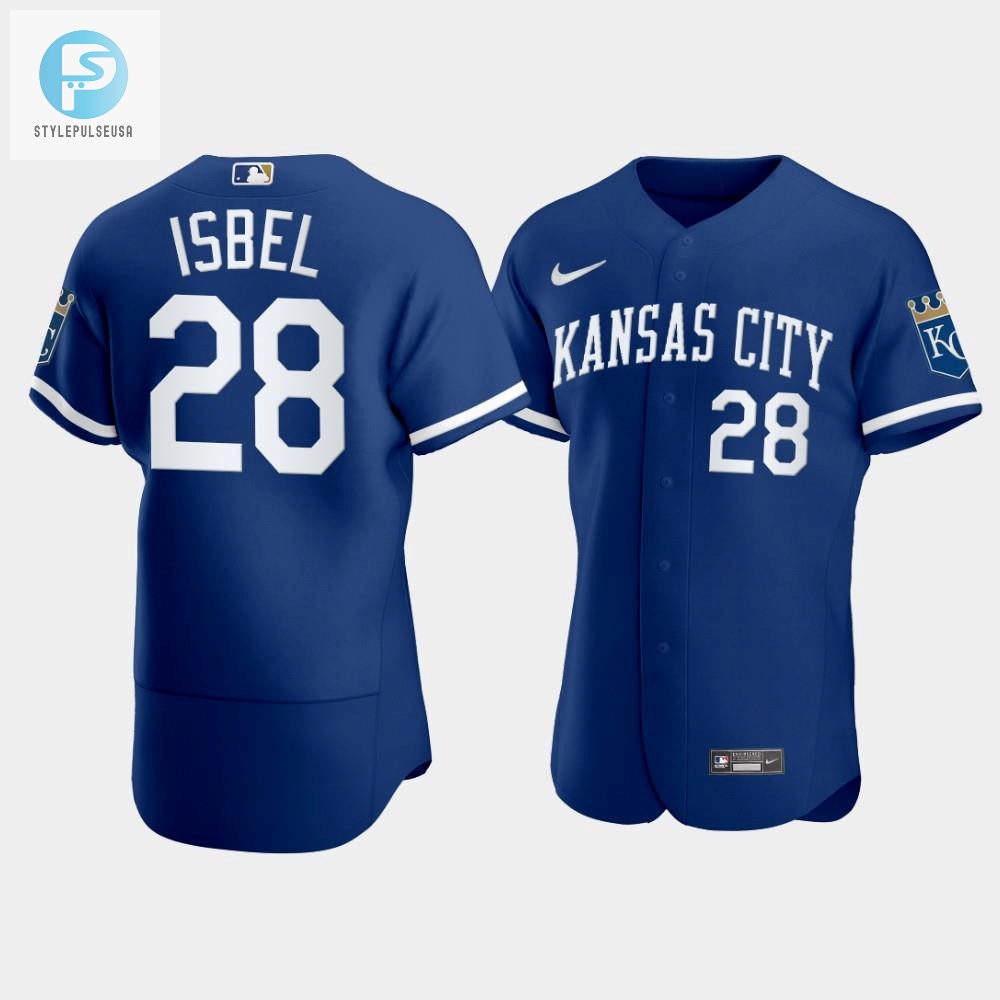 Mens Kansas City Royals Kyle Isbel 28 202223 Blue Jersey 