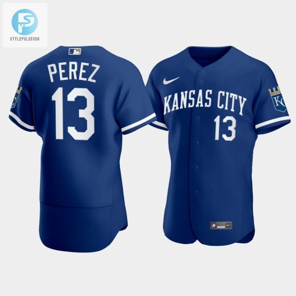 Mens Kansas City Royals Salvador Perez 13 202223 Blue Jersey stylepulseusa 1