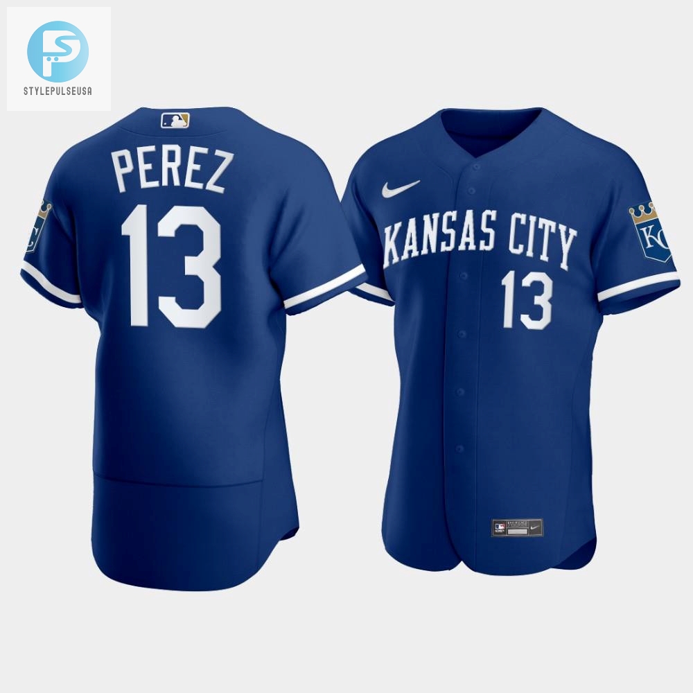 Mens Kansas City Royals Salvador Perez 13 202223 Blue Jersey 