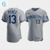 Mens Kansas City Royals Salvador Perez 13 202223 Gray Jersey stylepulseusa 1