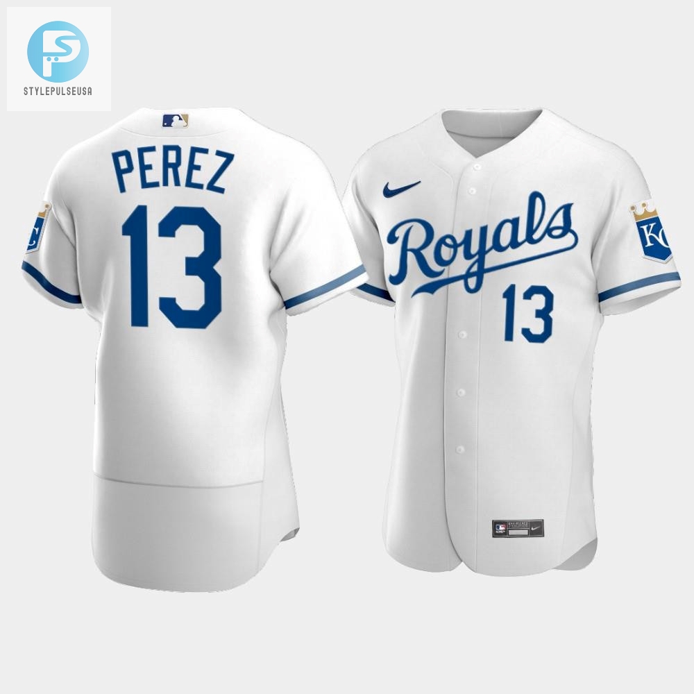 Mens Kansas City Royals Salvador Perez 13 202223 White Jersey 