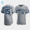 Mens Kansas City Royals Whit Merrifield 15 202223 Gray Jersey stylepulseusa 1