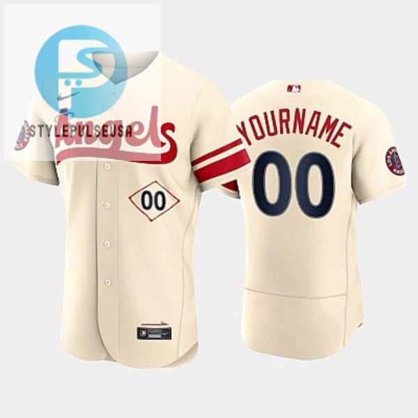 Mens Los Angeles Angels 00 Custom 202223 City Connect Cream Jersey stylepulseusa 1