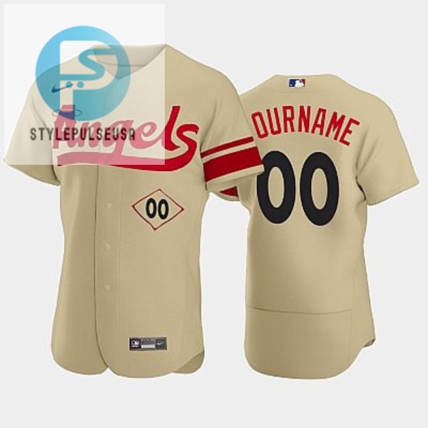 Mens Los Angeles Angels 00 Custom 202223 City Connect Gold Jersey stylepulseusa 1