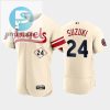 Mens Los Angeles Angels 24 Kurt Suzuki 202223 City Connect Cream Jersey stylepulseusa 1