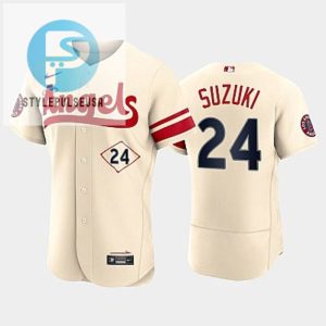 Mens Los Angeles Angels 24 Kurt Suzuki 202223 City Connect Cream Jersey stylepulseusa 1 1