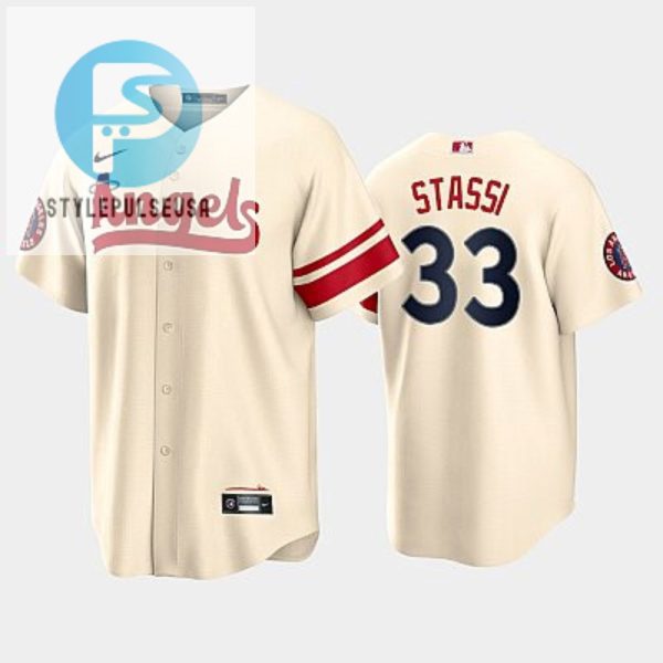 Mens Los Angeles Angels 33 Max Stassi 202223 City Connect Cream Jersey stylepulseusa 1