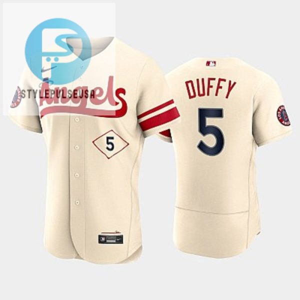 Mens Los Angeles Angels 5 Matt Duffy 202223 City Connect Cream Jersey stylepulseusa 1