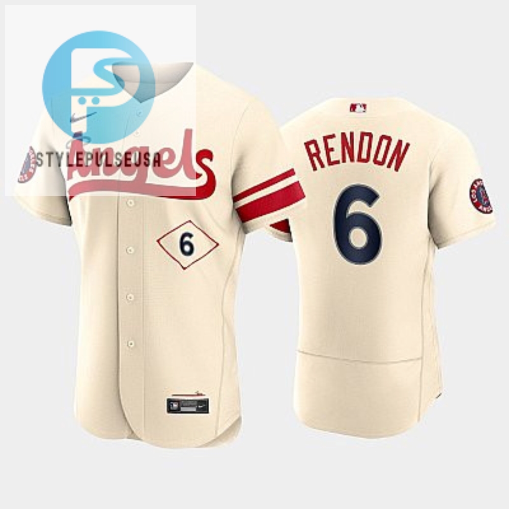 Mens Los Angeles Angels 6 Anthony Rendon 202223 City Connect Cream Jersey 