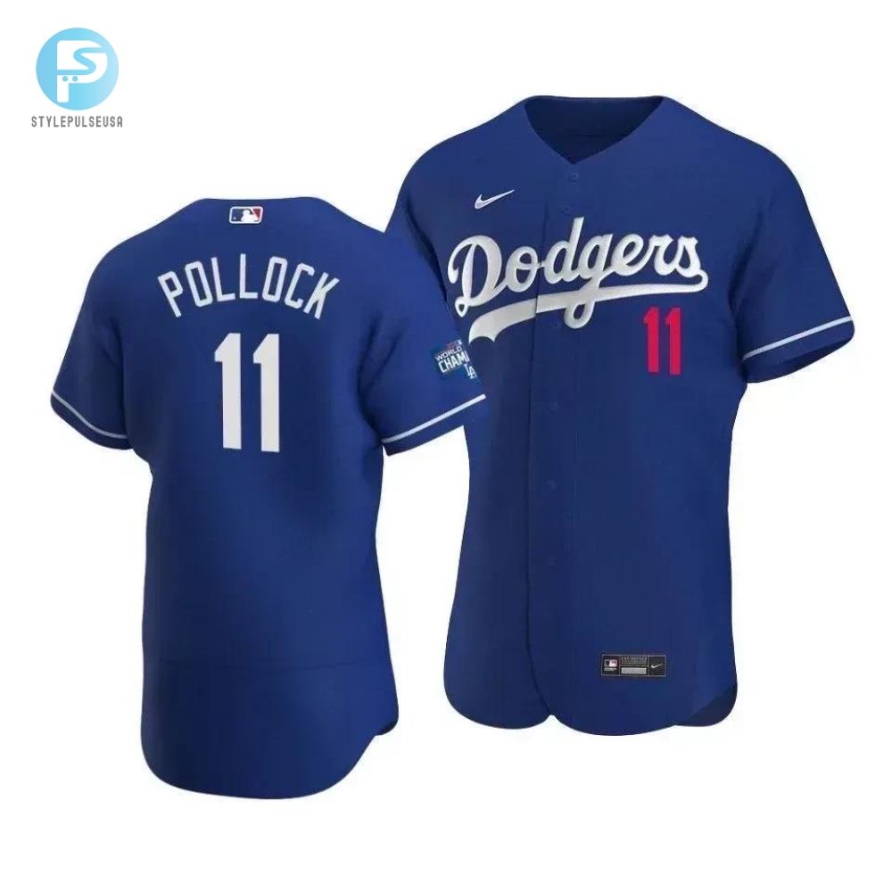 Mens Los Angeles Dodgers A.J. Pollock 11 2020 World Series Champions Alternate Jersey Royal 