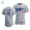 Mens Los Angeles Dodgers A.J. Pollock 11 2020 World Series Champions Gray Alternate Jersey stylepulseusa 1