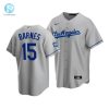 Mens Los Angeles Dodgers Austin Barnes 15 2020 World Series Champions Gray Road Jersey stylepulseusa 1