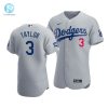 Mens Los Angeles Dodgers Chris Taylor 3 2020 World Series Champions Alternate Jersey Gray stylepulseusa 1