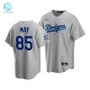 Mens Los Angeles Dodgers Dustin May 85 2020 World Series Champions Gray Alternate Jersey stylepulseusa 1