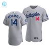 Mens Los Angeles Dodgers Enrique Hernandez 14 2020 World Series Champions Road Jersey Gray stylepulseusa 1