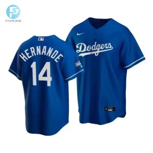 Mens Los Angeles Dodgers Enrique Hernandez 14 2020 World Series Champions Royal Alternate Jersey stylepulseusa 1 1