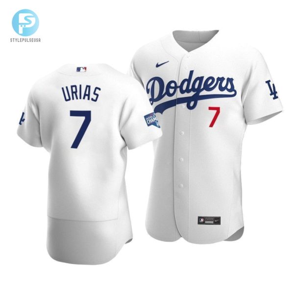 Mens Los Angeles Dodgers Julio Urias 7 2020 World Series Champions Home Jersey White stylepulseusa 1