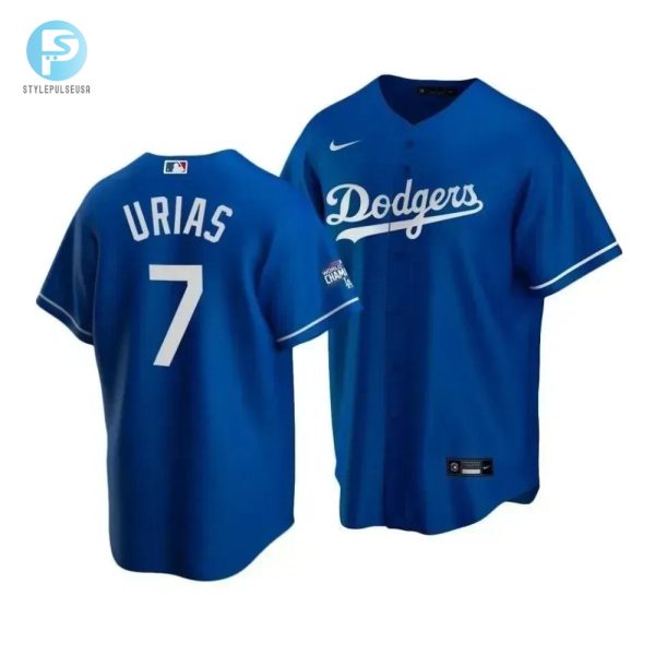 Mens Los Angeles Dodgers Julio Urias 7 2020 World Series Champions Royal Alternate Jersey stylepulseusa 1