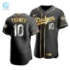 Mens Los Angeles Dodgers Justin Turner 10 2020 World Series Champions Golden Jersey Black stylepulseusa 1