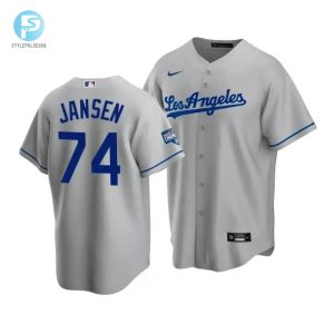 Mens Los Angeles Dodgers Kenley Jansen 74 2020 World Series Champions Gray Road Jersey stylepulseusa 1 1