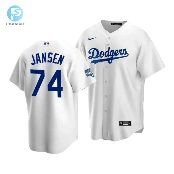 Mens Los Angeles Dodgers Kenley Jansen 74 2020 World Series Champions White Home Jersey stylepulseusa 1