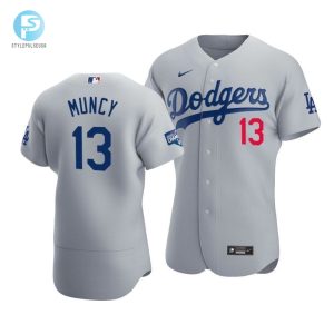 Mens Los Angeles Dodgers Max Muncy 13 2020 World Series Champions Alternate Jersey Gray stylepulseusa 1 1