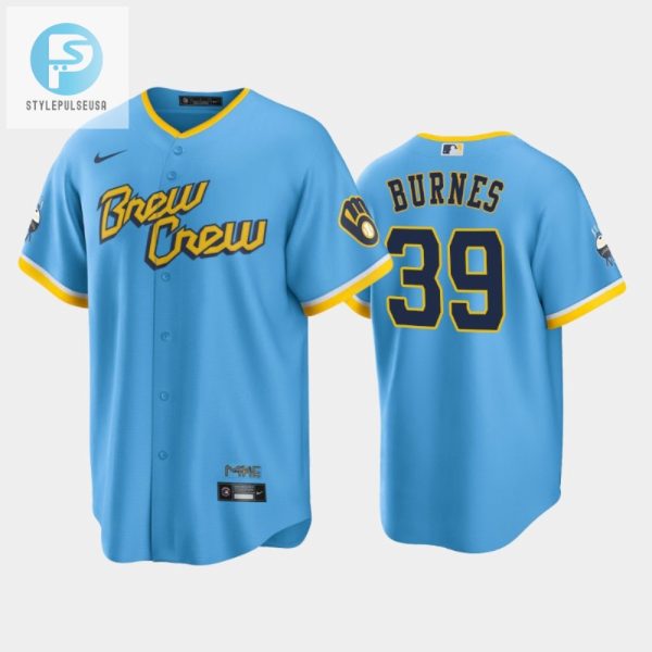 Mens Milwaukee Brewers 39 Corbin Burnes 202223 City Connect Powder Blue Jersey stylepulseusa 1