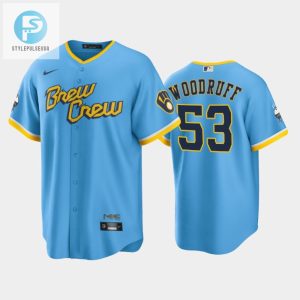 Mens Milwaukee Brewers 53 Brandon Woodruff 202223 City Connect Powder Blue Jersey stylepulseusa 1 1