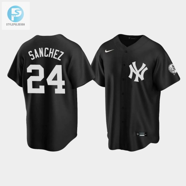 Mens New York Yankees Gary Sanchez 24 Fashion Black Jersey stylepulseusa 1