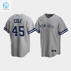 Mens New York Yankees Gerrit Cole 45 Road Gray Jersey stylepulseusa 1 1