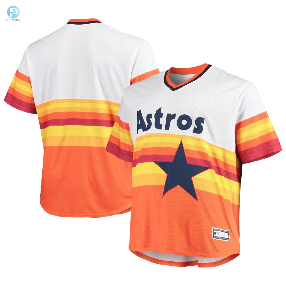 Mens Orange Houston Astros Big  Tall Cooperstown Collection Team Jersey 