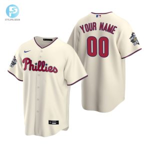 Mens Philadelphia Phillies Custom 00 Cream 202223 World Series Jersey stylepulseusa 1 1