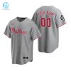 Mens Philadelphia Phillies Custom 00 Gray 202223 World Series Jersey stylepulseusa 1