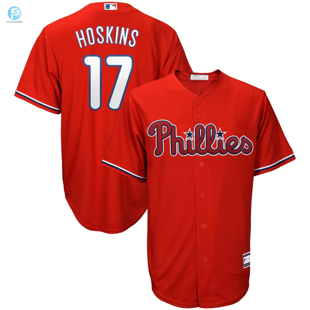 Mens Rhys Hoskins Red Philadelphia Phillies Big  Tall Player Jersey 