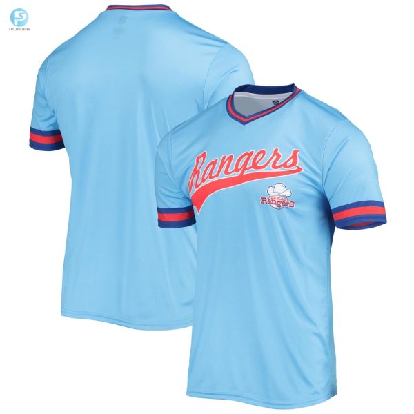 Mens Stitches Blueroyal Texas Rangers Cooperstown Collection Vneck Team Color Jersey stylepulseusa 1