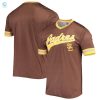 Mens Stitches Brownyellow San Diego Padres Cooperstown Collection Vneck Team Color Jersey stylepulseusa 1