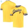 Mens Stitches Goldblack Pittsburgh Pirates Cooperstown Collection Vneck Team Color Jersey stylepulseusa 1