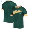 Mens Stitches Greenyellow Oakland Athletics Cooperstown Collection Vneck Team Color Jersey stylepulseusa 1