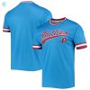 Mens Stitches Light Blueburgundy Philadelphia Phillies Cooperstown Collection Vneck Team Color Jersey stylepulseusa 1